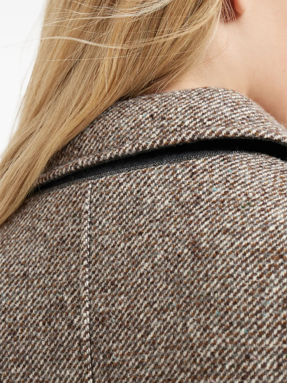 Brunello Cucinelli Jack met visgraatpatroon en zak Bruin