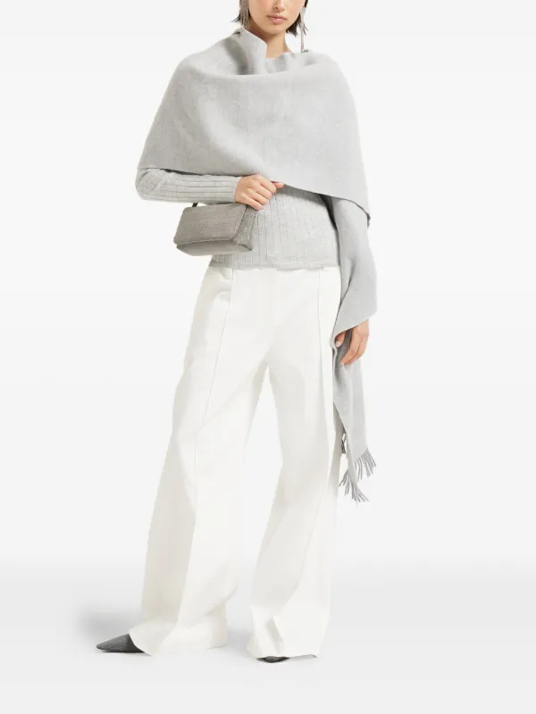 Brunello Cucinelli Vネック リブトップ | グレー | FARFETCH JP