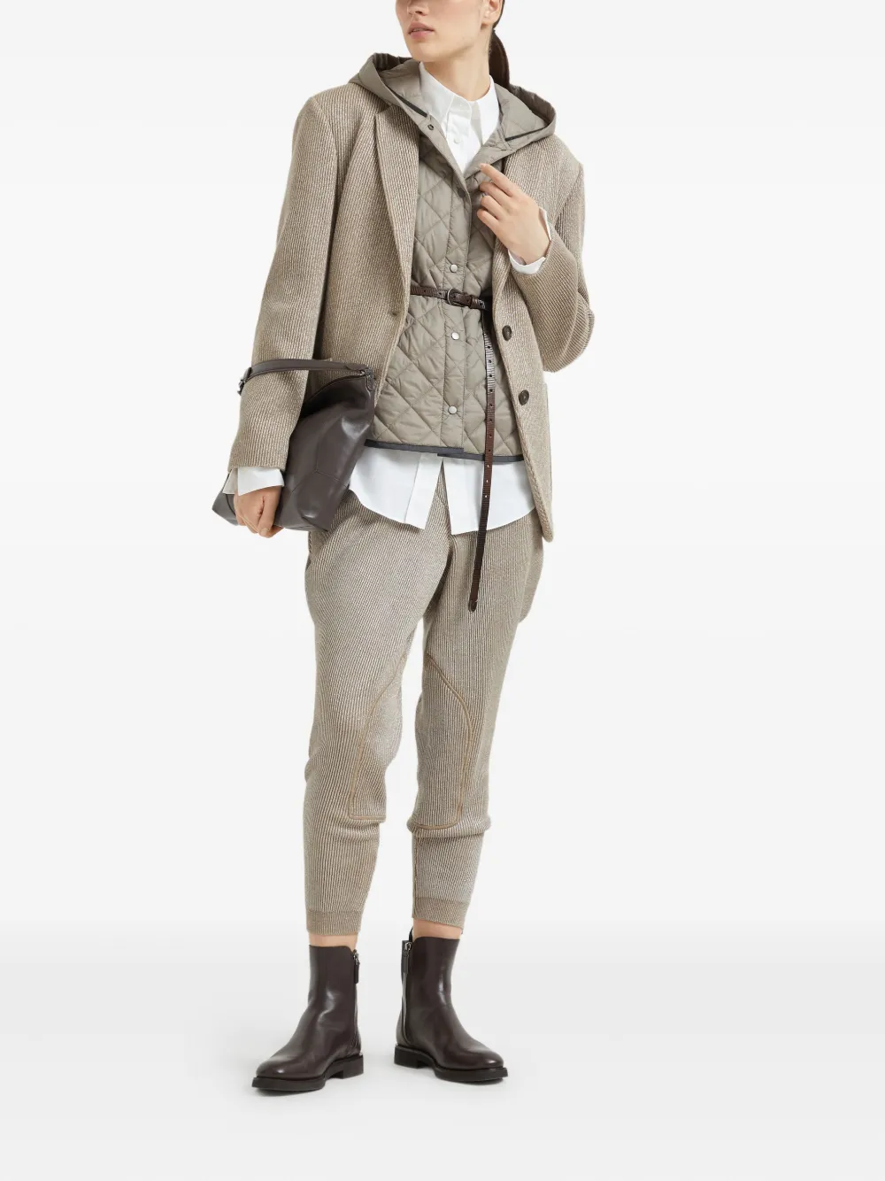 Brunello Cucinelli Geribbelde broek - Beige