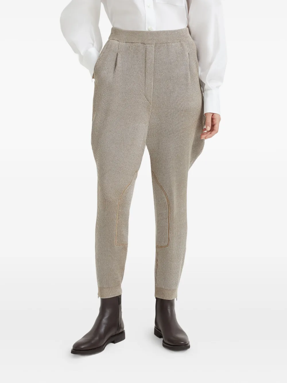 Brunello Cucinelli Geribbelde broek Beige