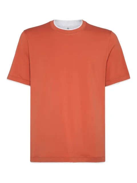 Brunello Cucinelli contrast-trim crew-neck t-shirt