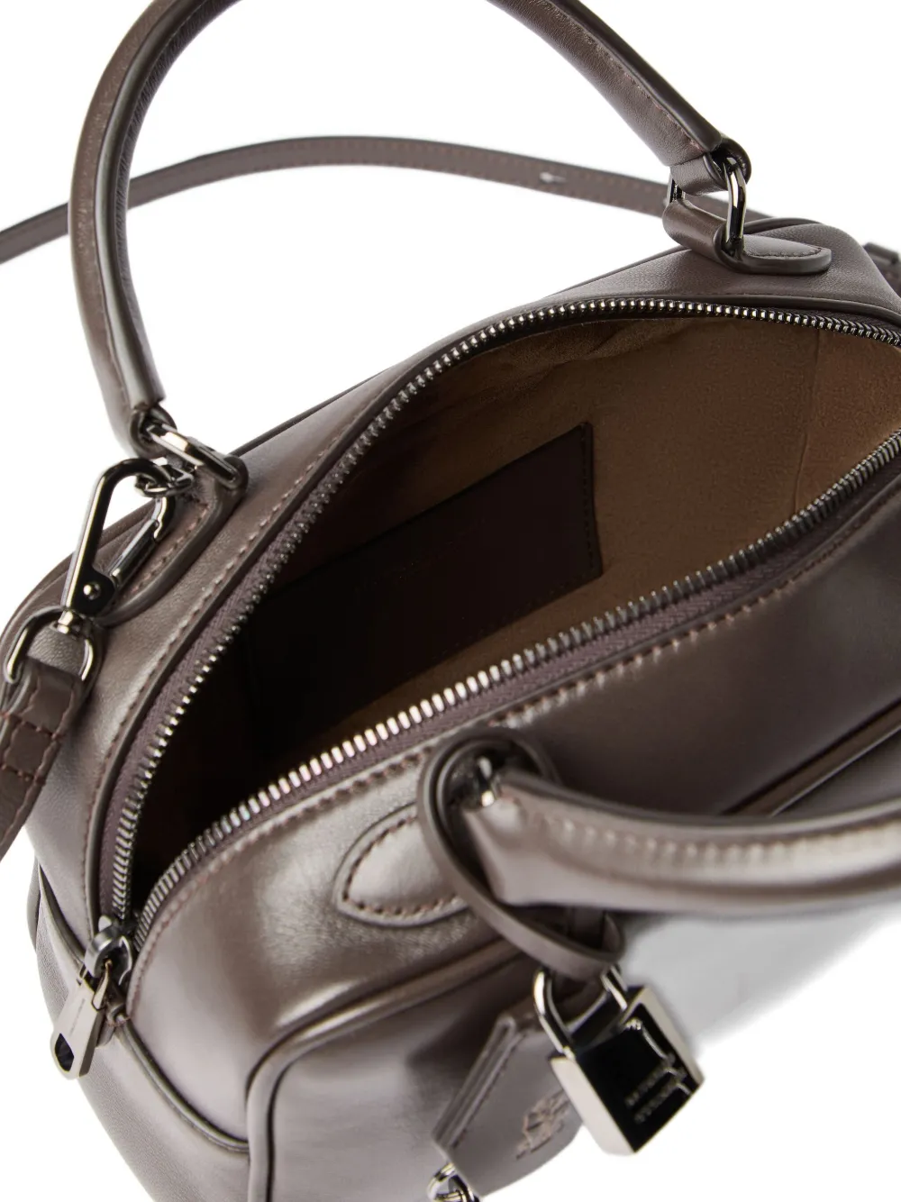 Brunello Cucinelli Boston Explorer top-handle padlock bag Bruin