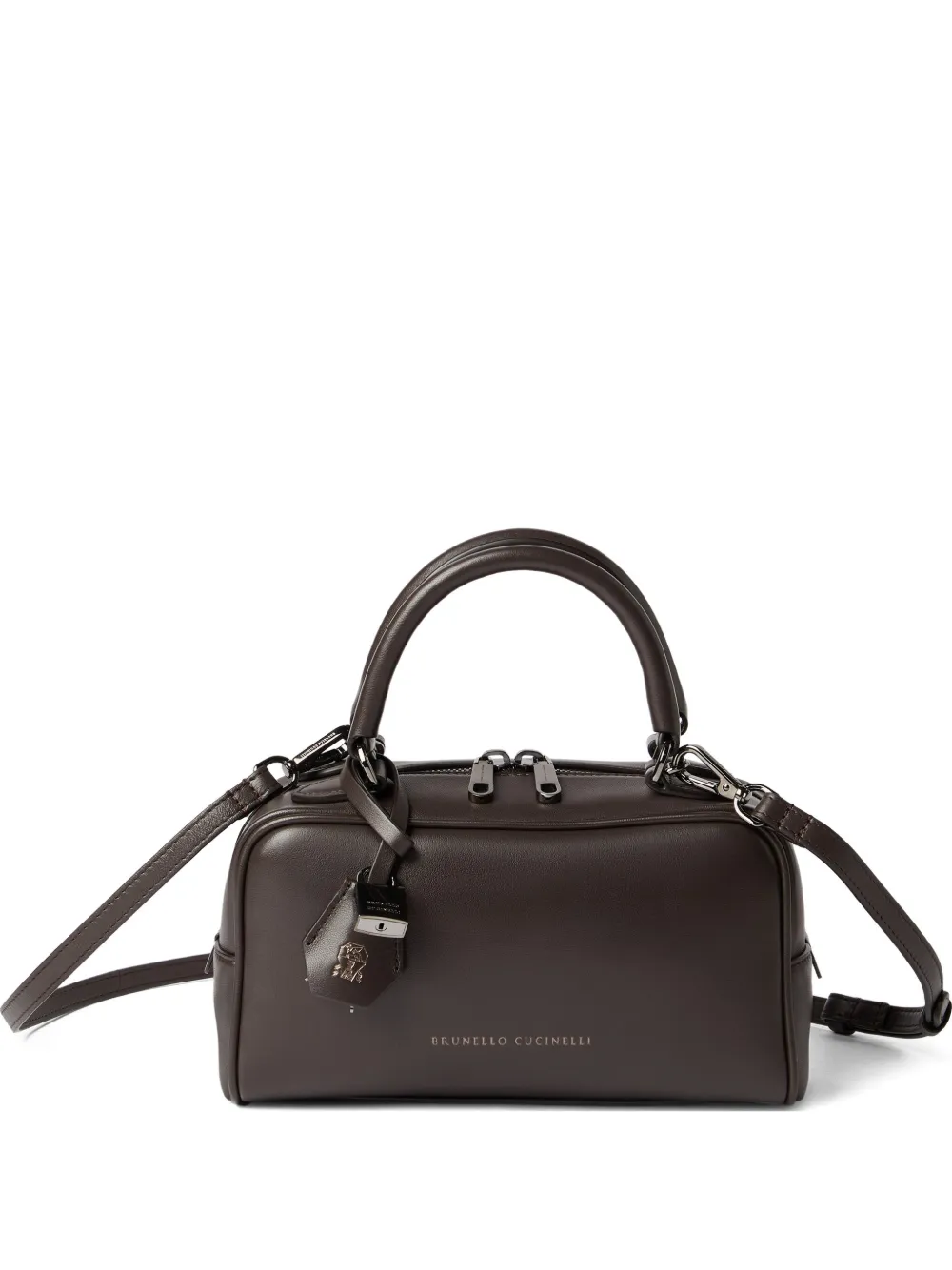 Brunello Cucinelli Boston Explorer top-handle padlock bag Bruin