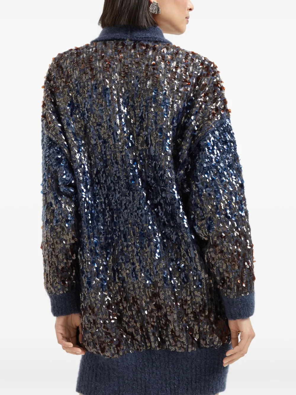 Brunello Cucinelli Cardigan Mit Pailletten In Blue