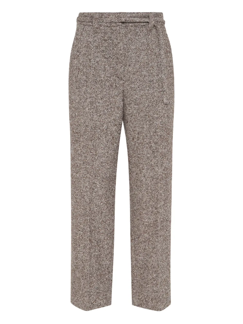 Brunello Cucinelli tweed belted trousers Bruin