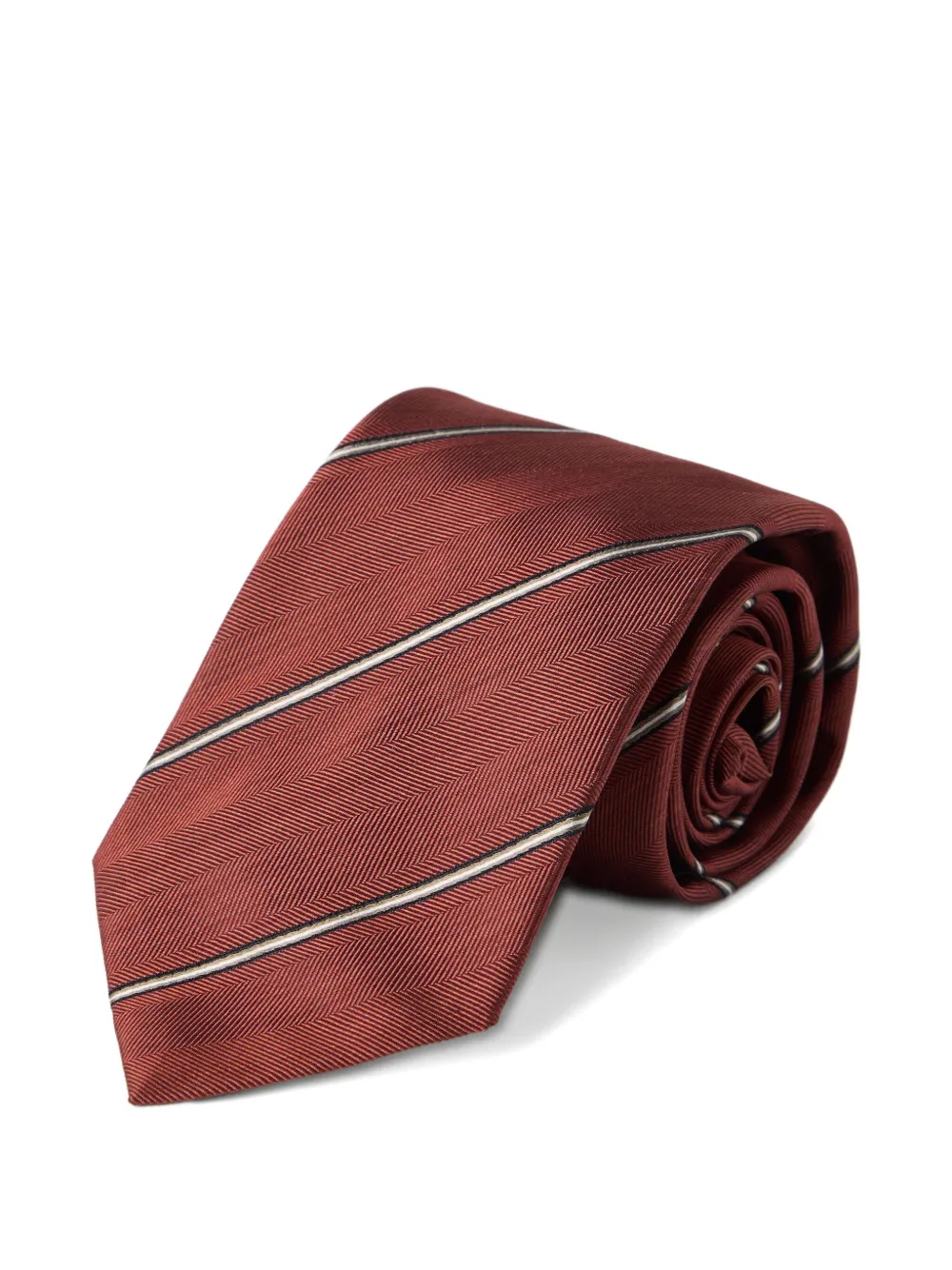 Brunello Cucinelli diagonal-stripe silk tie | Image 2