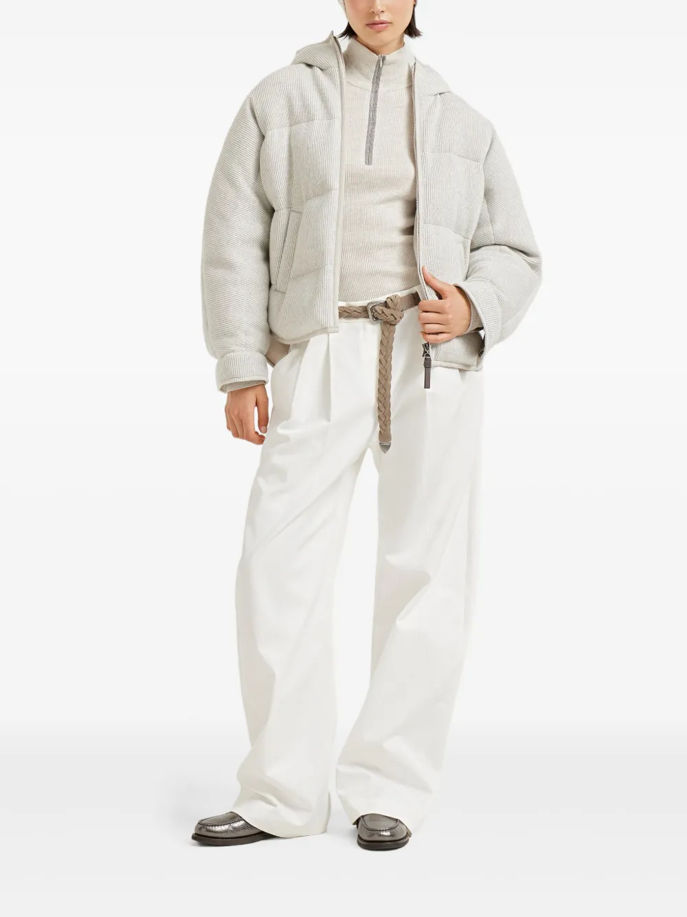 Brunello Cucinelli hooded ribbed puffer jacket | Down Jackets | Image 2