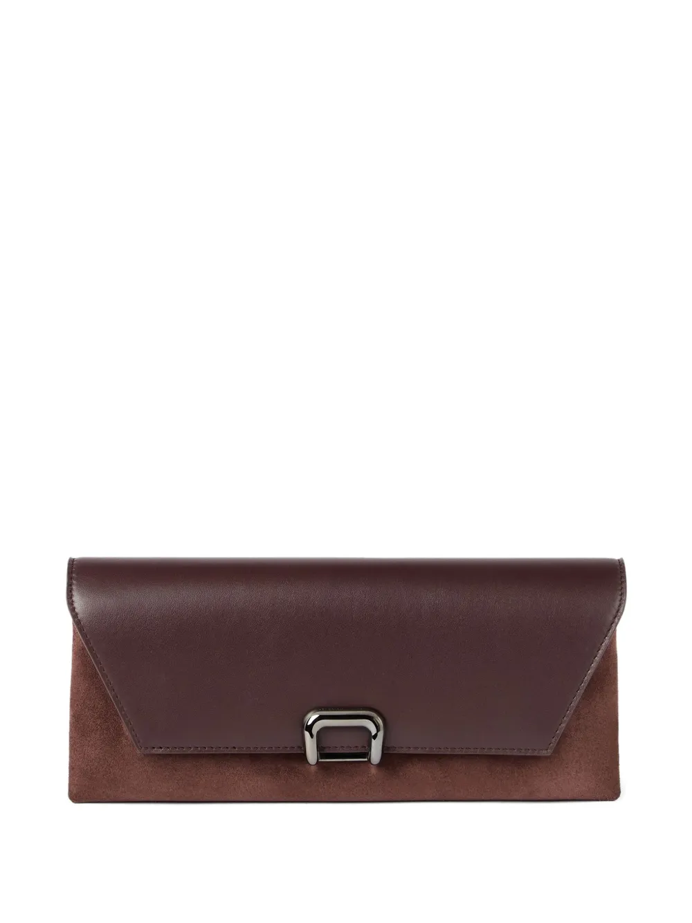 Brunello Cucinelli contrasting-flap clutch bag - Marrone