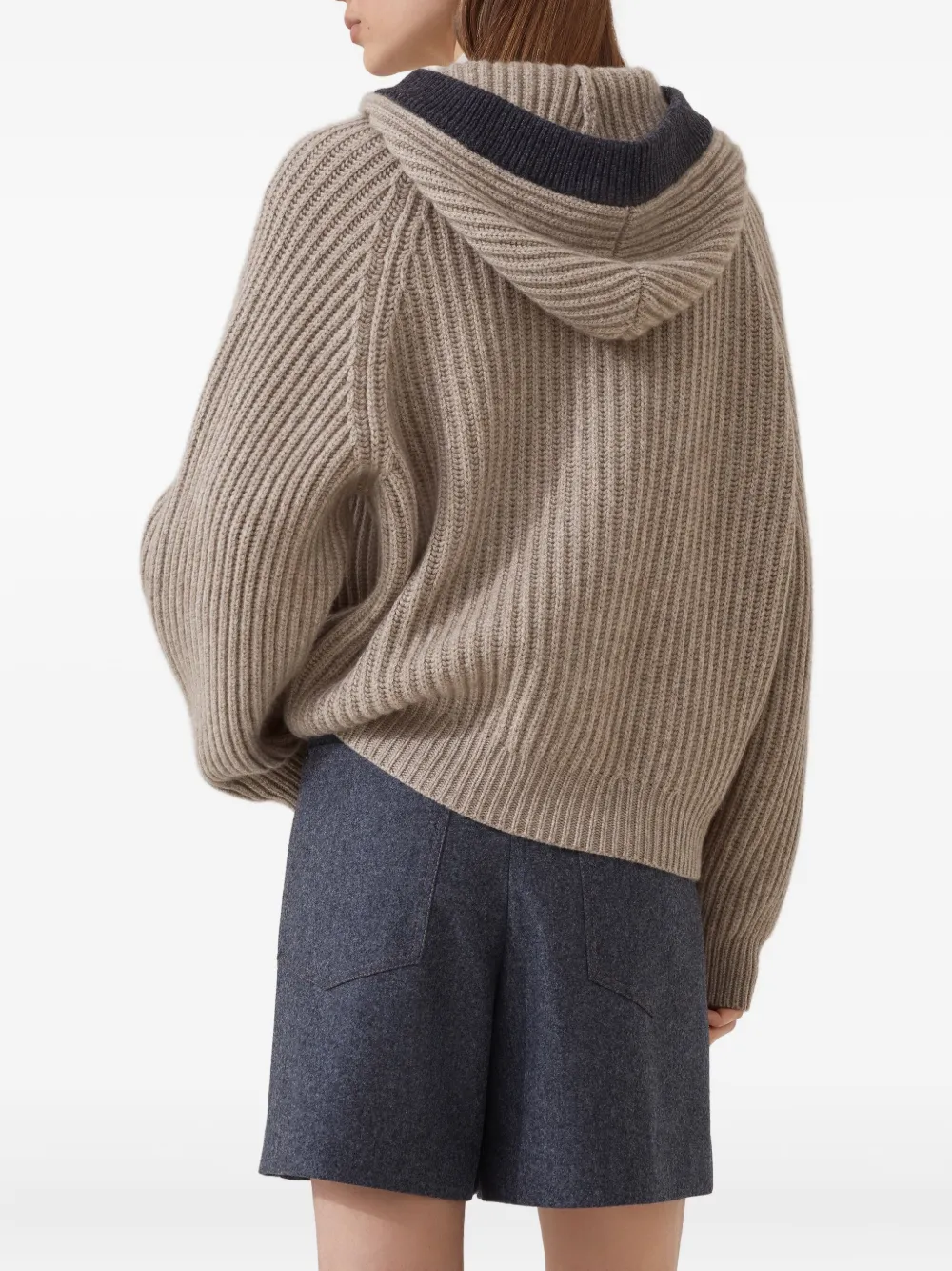 Brunello Cucinelli Kasjmier vest met veren Beige