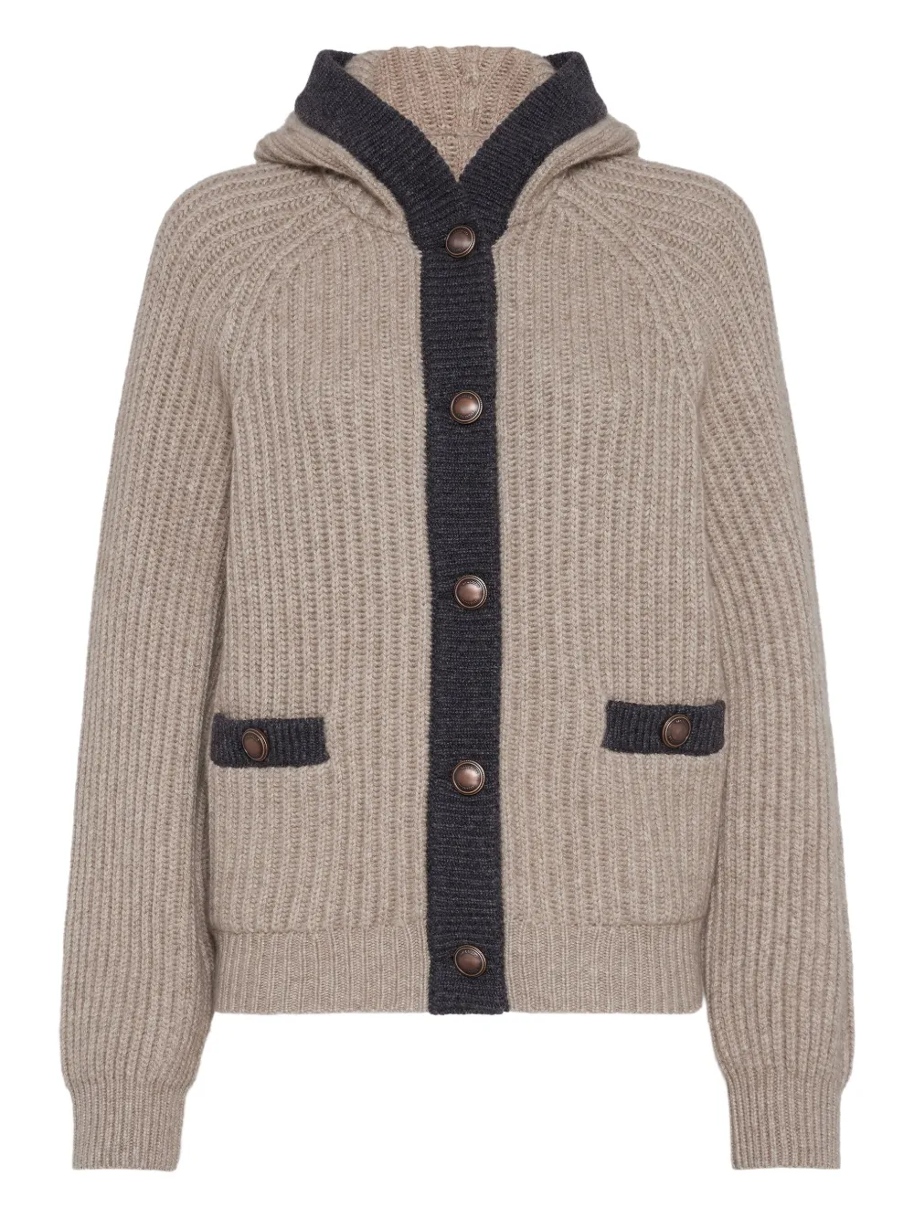 Brunello Cucinelli Kasjmier vest met veren Beige
