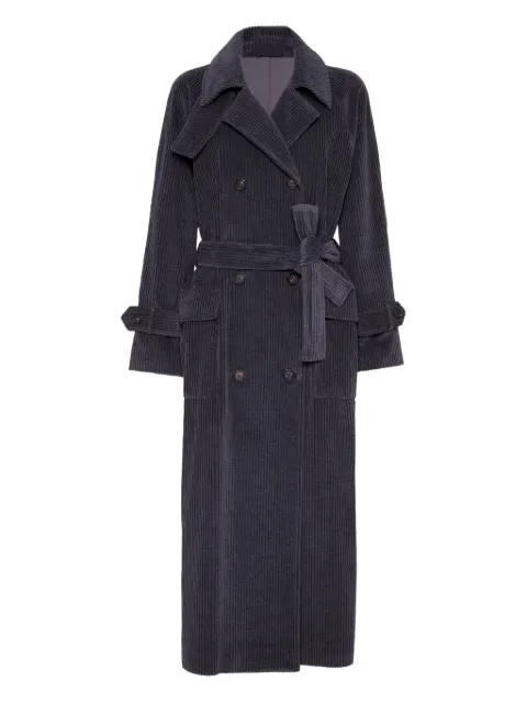 Brunello Cucinelli corduroy belted trench coat