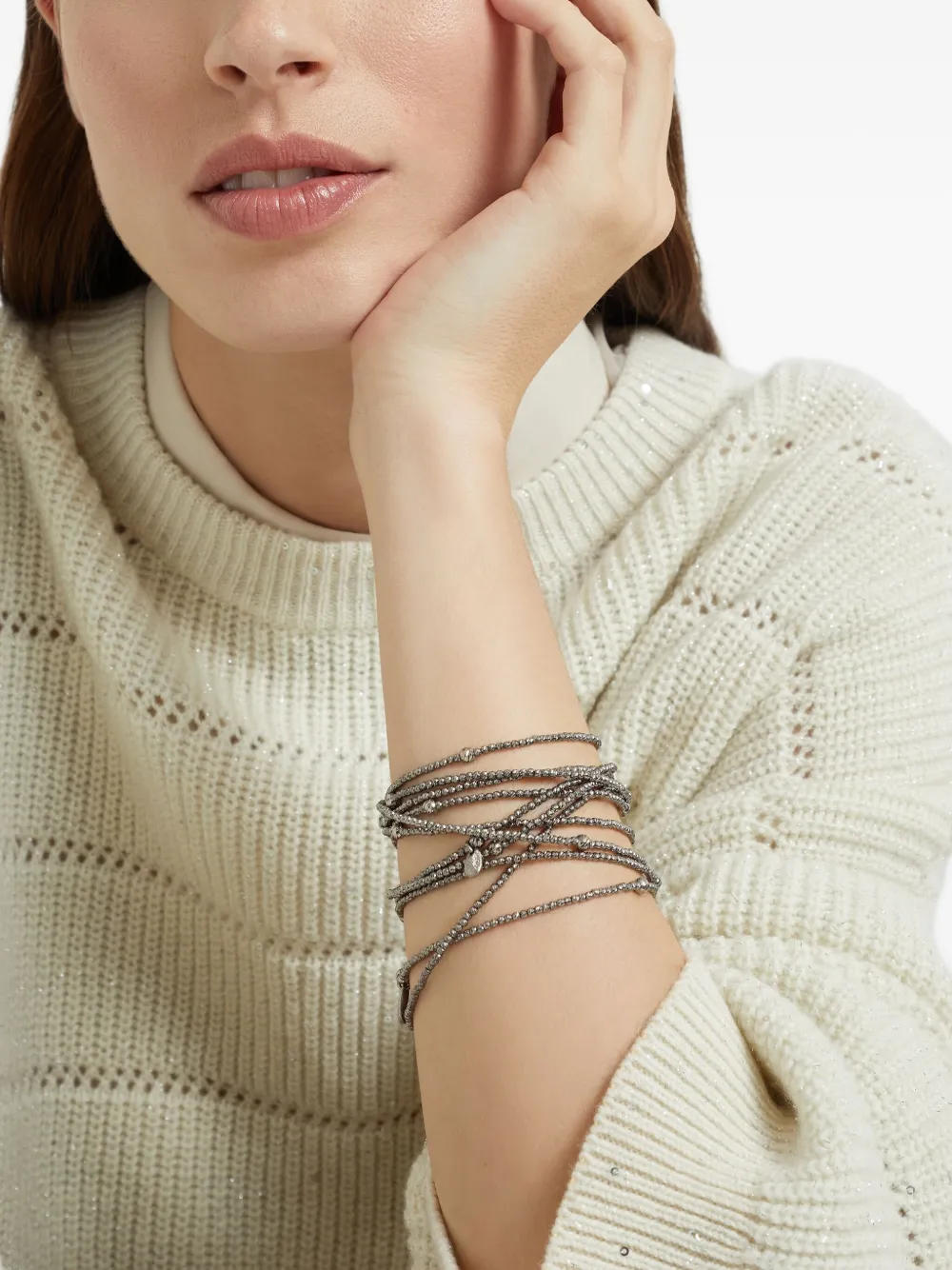 Brunello Cucinelli pulsera con placa del logo | Image 2