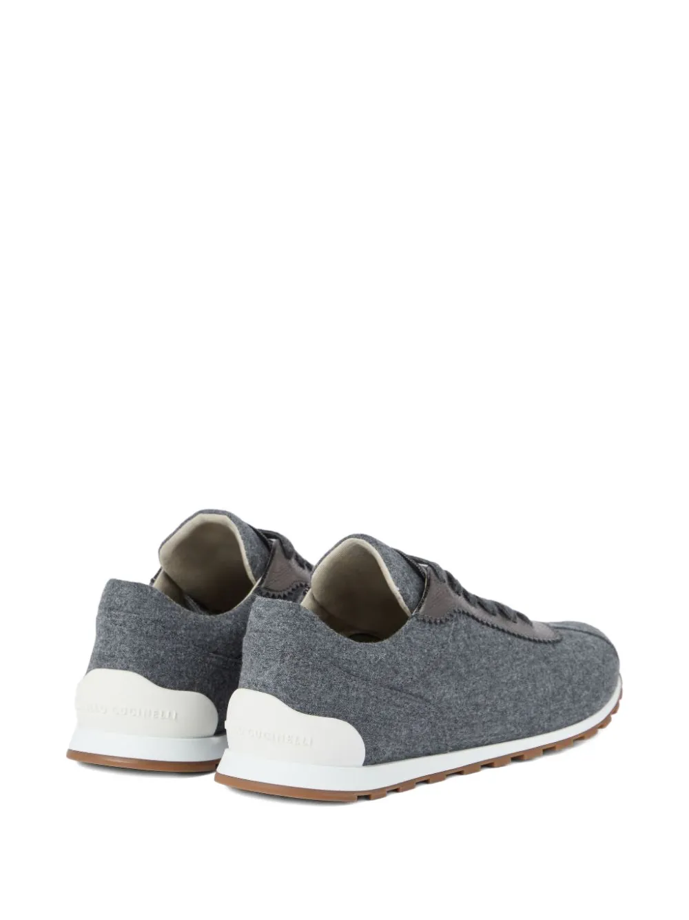 Brunello Cucinelli Wool Leather Sneakers - Grey 