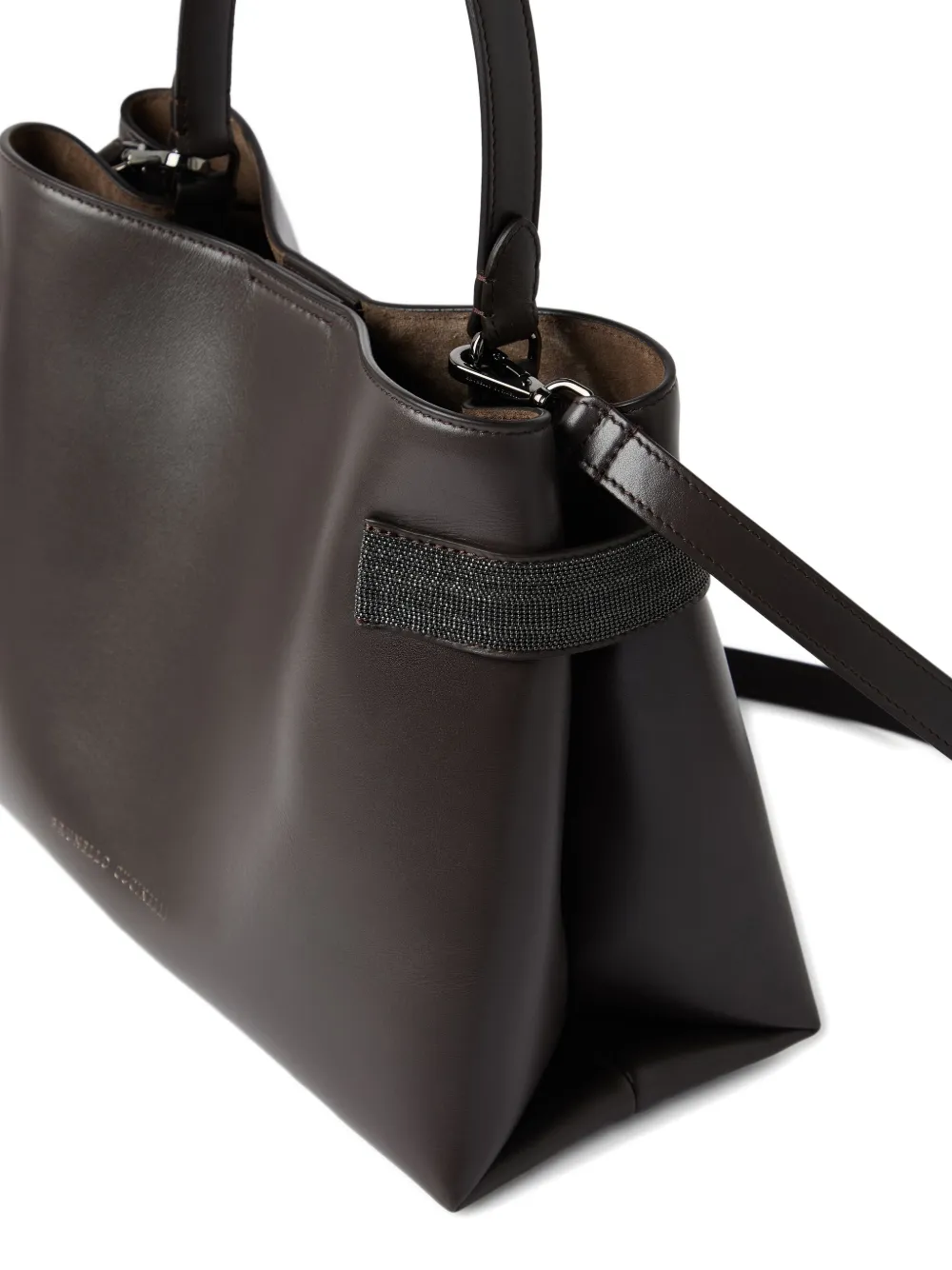 Brunello Cucinelli Essence leather tote bag Bruin