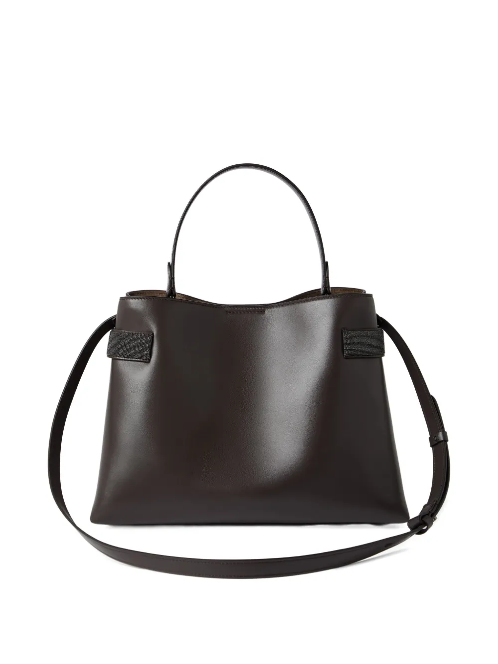 Brunello Cucinelli Essence leather tote bag Bruin