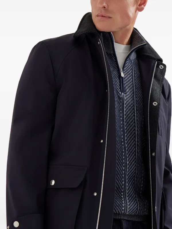 Brunello Cucinelli ジップアップ カシミアセーター | ブルー