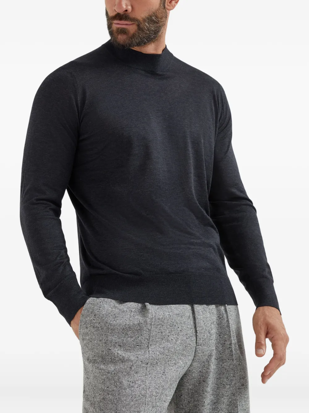 Brunello Cucinelli Trui met ronde hals Grijs