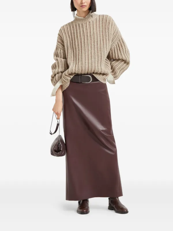 Brunello Cucinelli chunky-knit Cashmere Sweater | Brown
