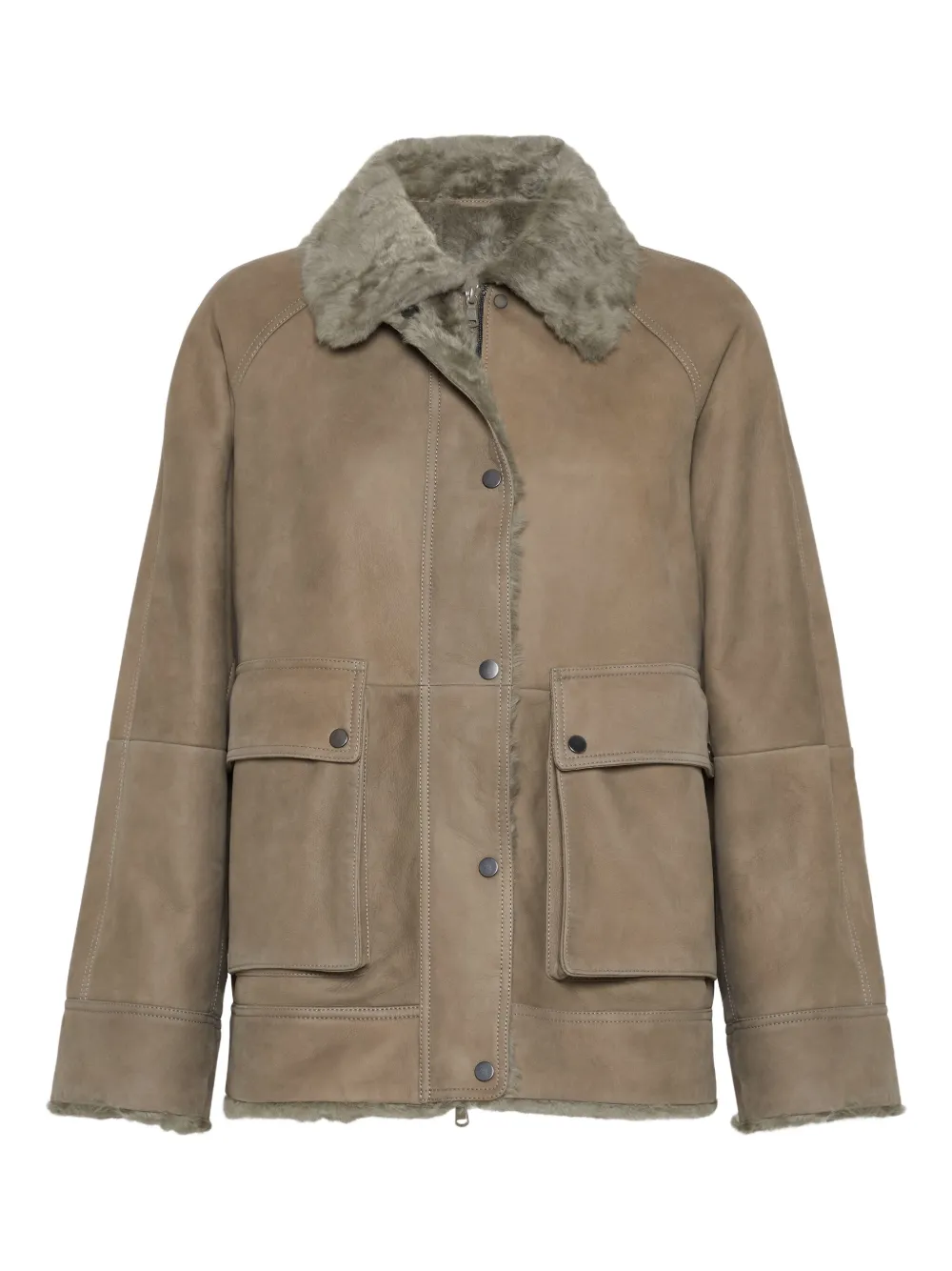 Brunello Cucinelli zip-up bomber jacket | Brown | Image 1