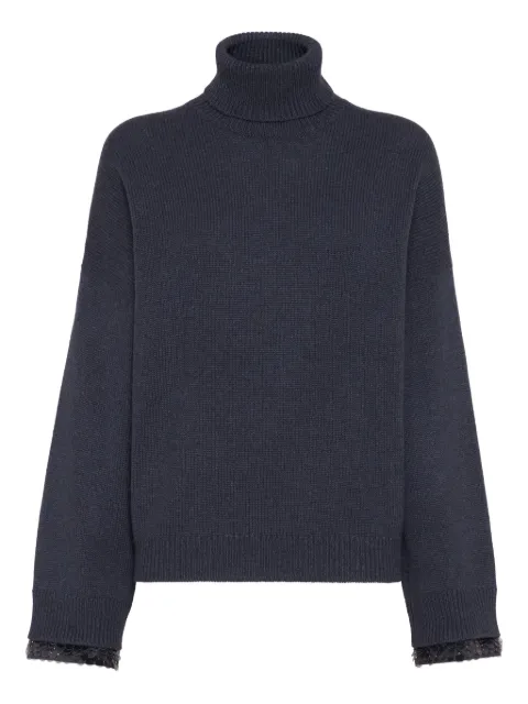 Brunello Cucinelli sequin-embellished turtleneck sweater