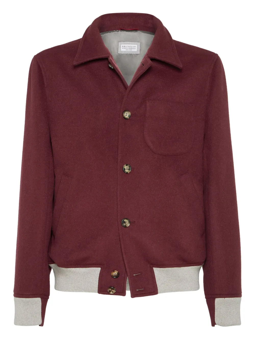 Brunello Cucinelli button-up wool-blend jacket | Red | Image 1