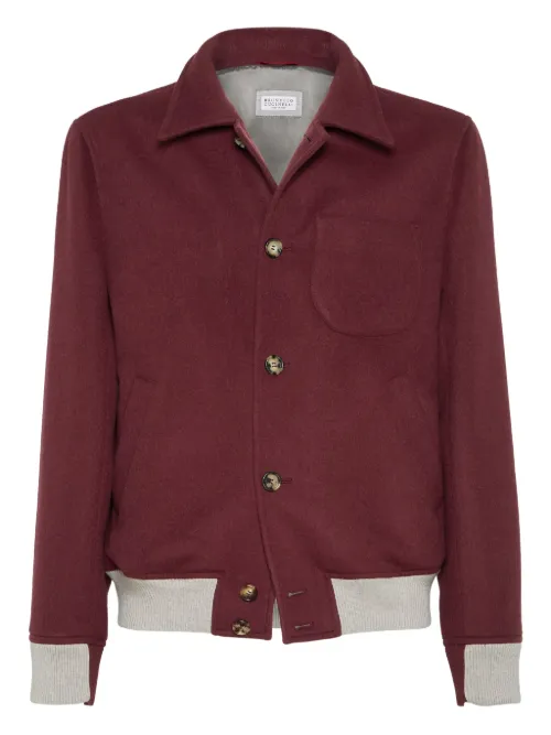 Veste boutonnée en laine mélangée - Brunello Cucinelli - Modalova