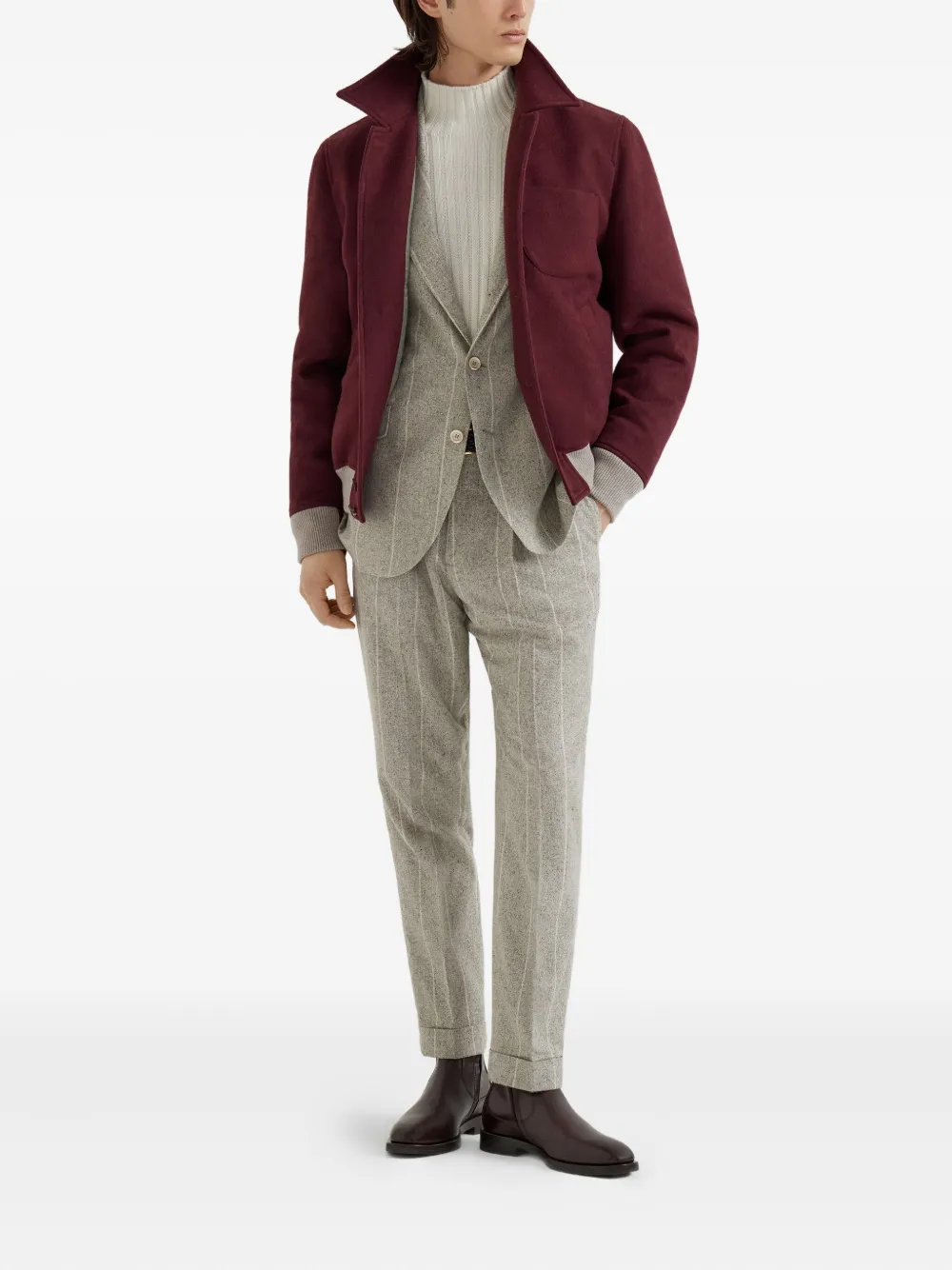 Brunello Cucinelli button-up wool-blend jacket | Lightweight Jackets | Image 2