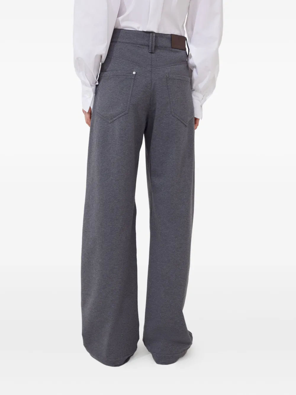 Brunello Cucinelli Broek van stretch-katoen met zakdetail Grijs