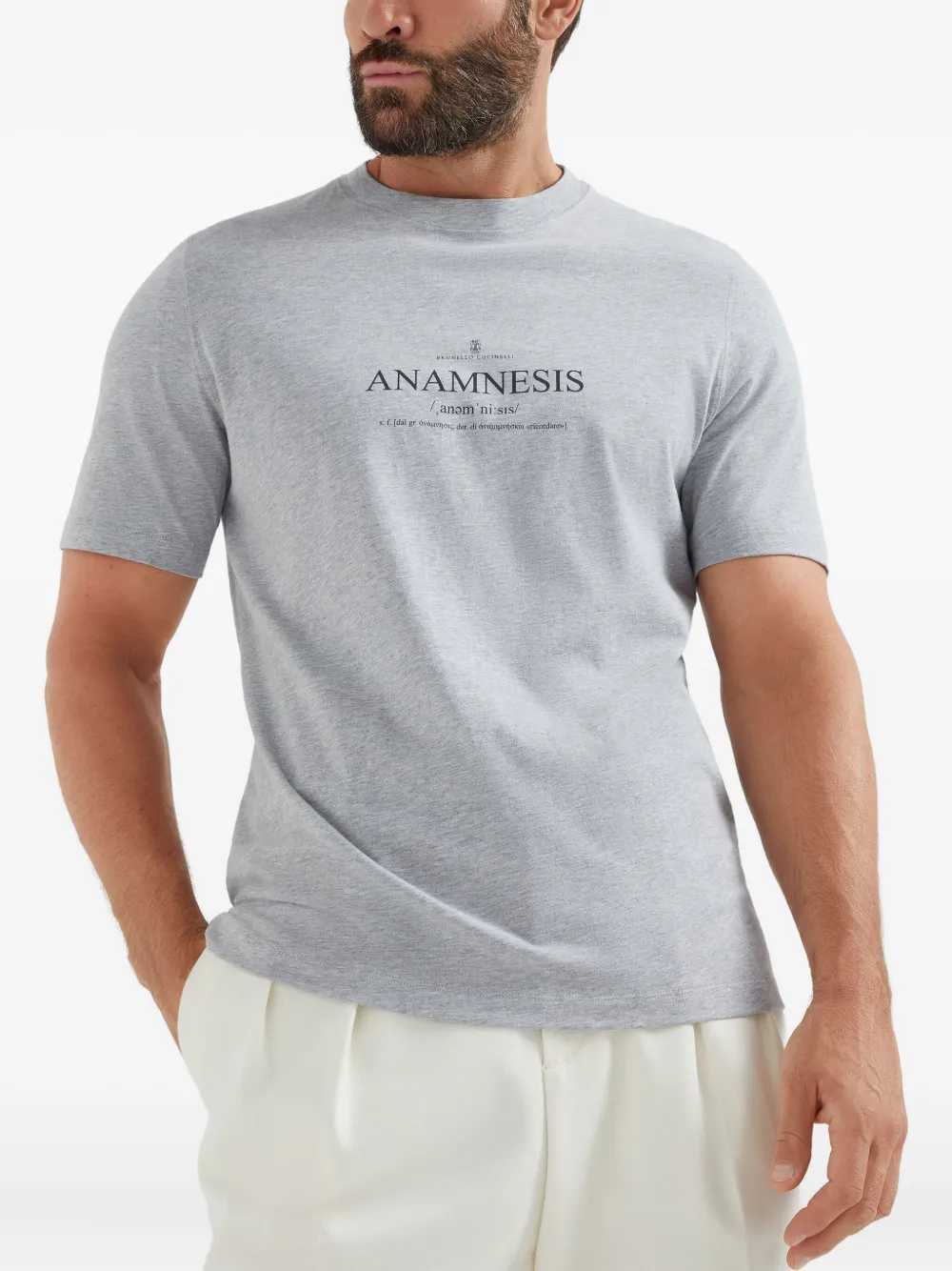 Brunello Cucinelli T-shirt met grafische print Grijs