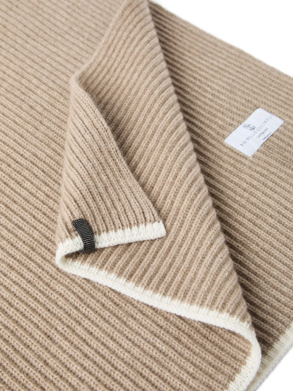 Brunello Cucinelli ribbed scarf Beige
