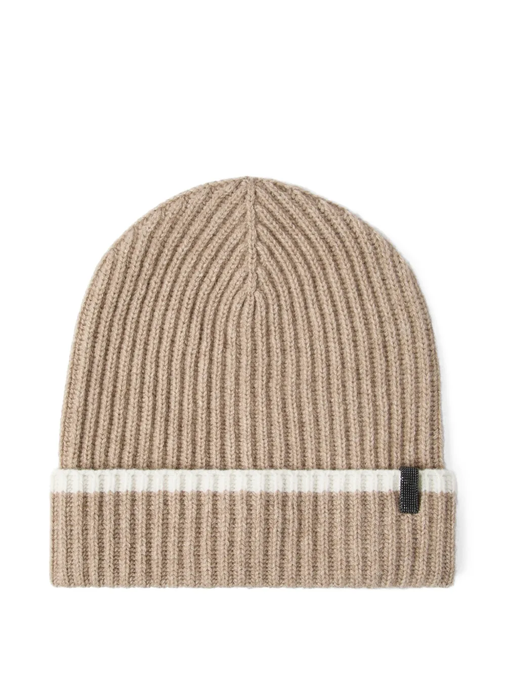 Brunello Cucinelli contrasting-stripe ribbed beanie | Neutrals | Image 1