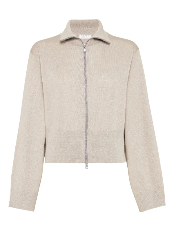 ブルネロクチネリ カーディガン ジップアップ カシミヤシルク 44