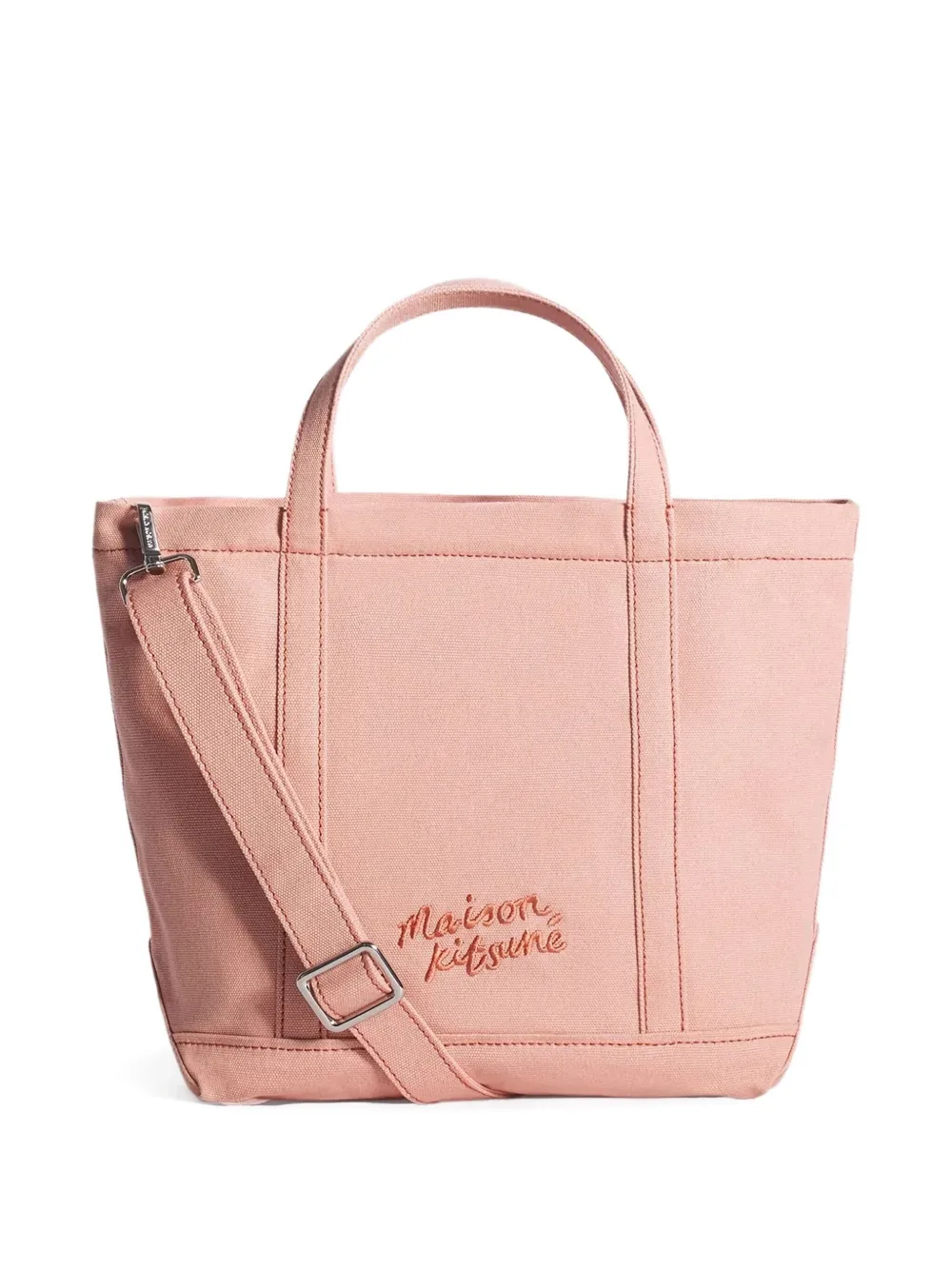 Maison Kitsuné Shopper met geborduurd logo Roze