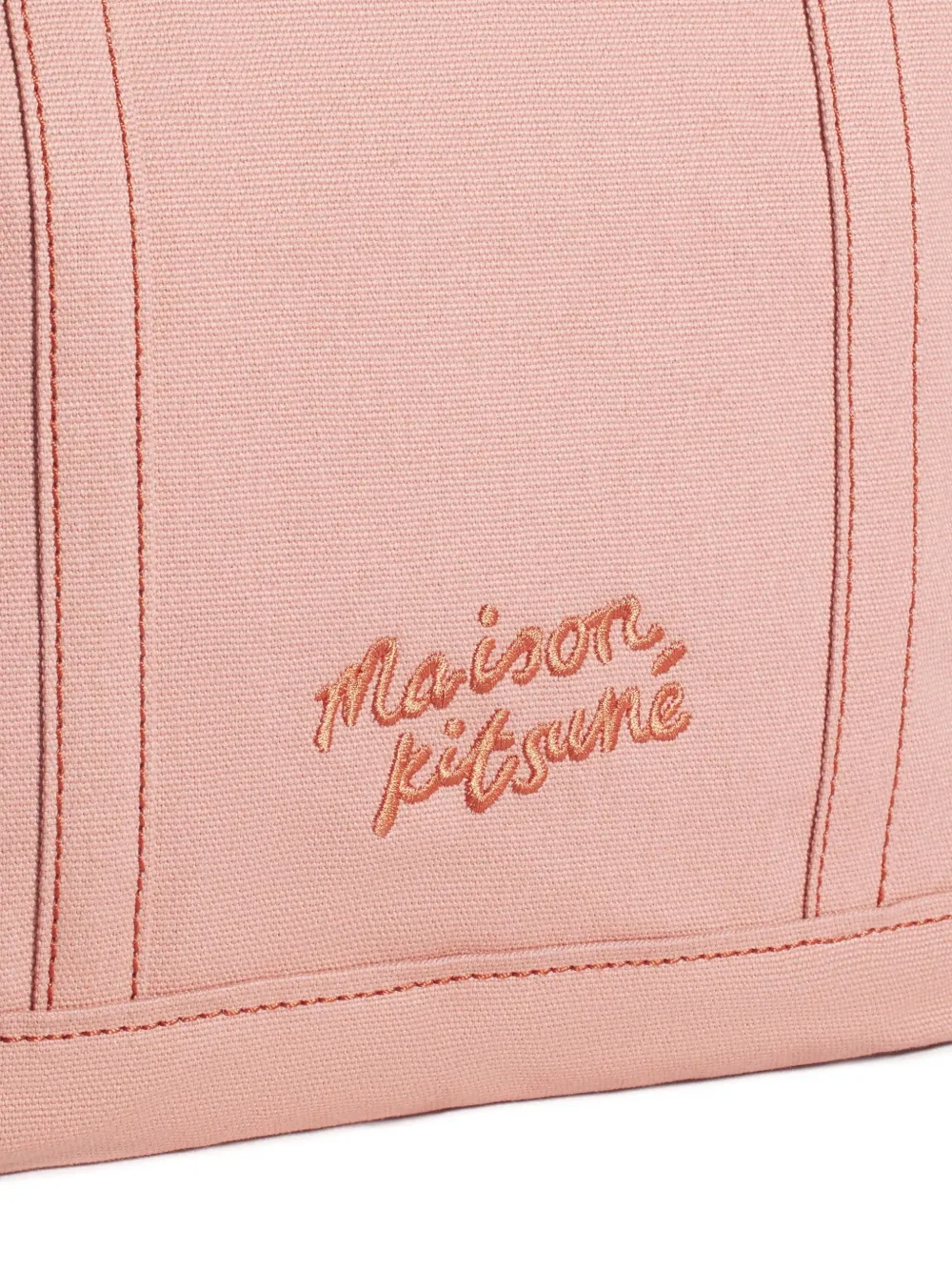 Maison Kitsuné Shopper met geborduurd logo Roze
