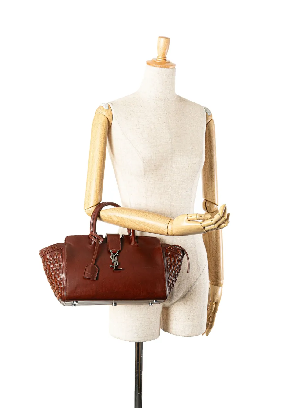 Saint Laurent Pre-Owned 2018 Baby Braided Leather Downtown Cabas satchel | Pre-Owned | Image 2