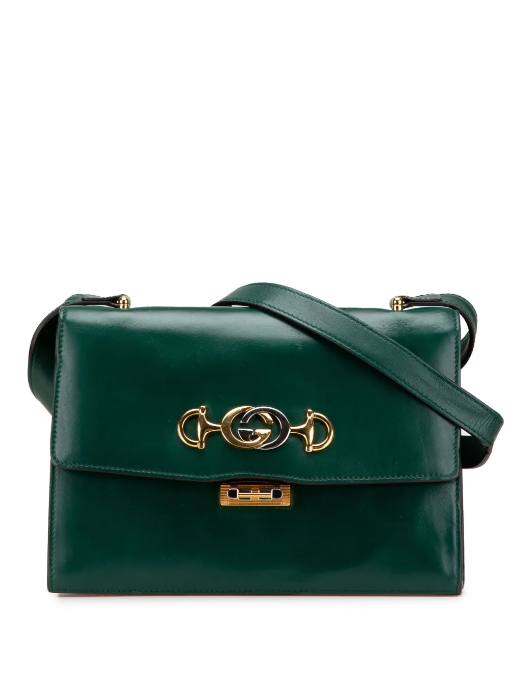 Gucci Pre-Owned 2000-2015 Small Leather Zumi Flap crossbody bag | Green | Image 1