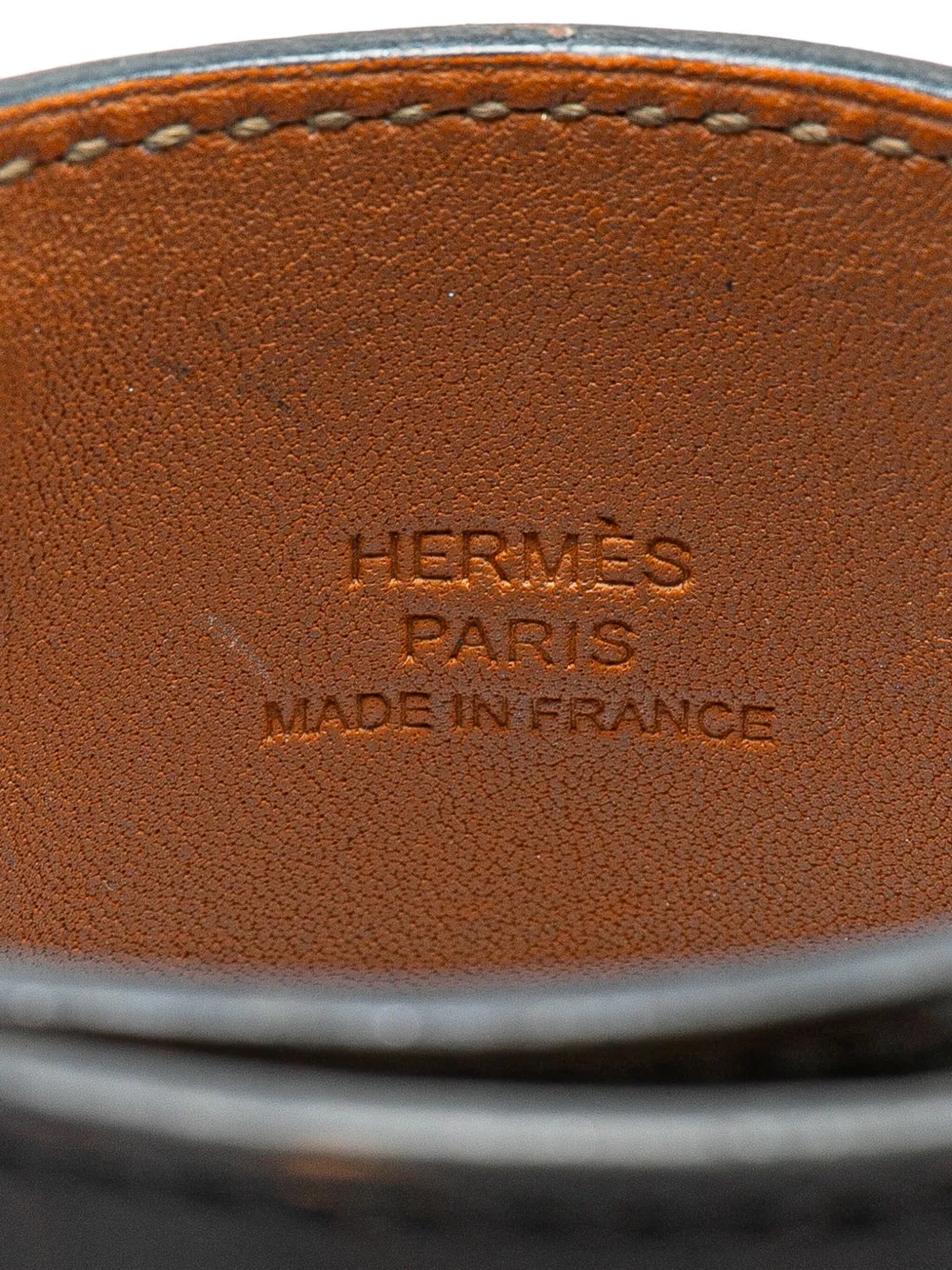Pre-owned Hermes 2016 Box Calf And Gold Plated Collier De Chien Bracelet S Costume Bracelet