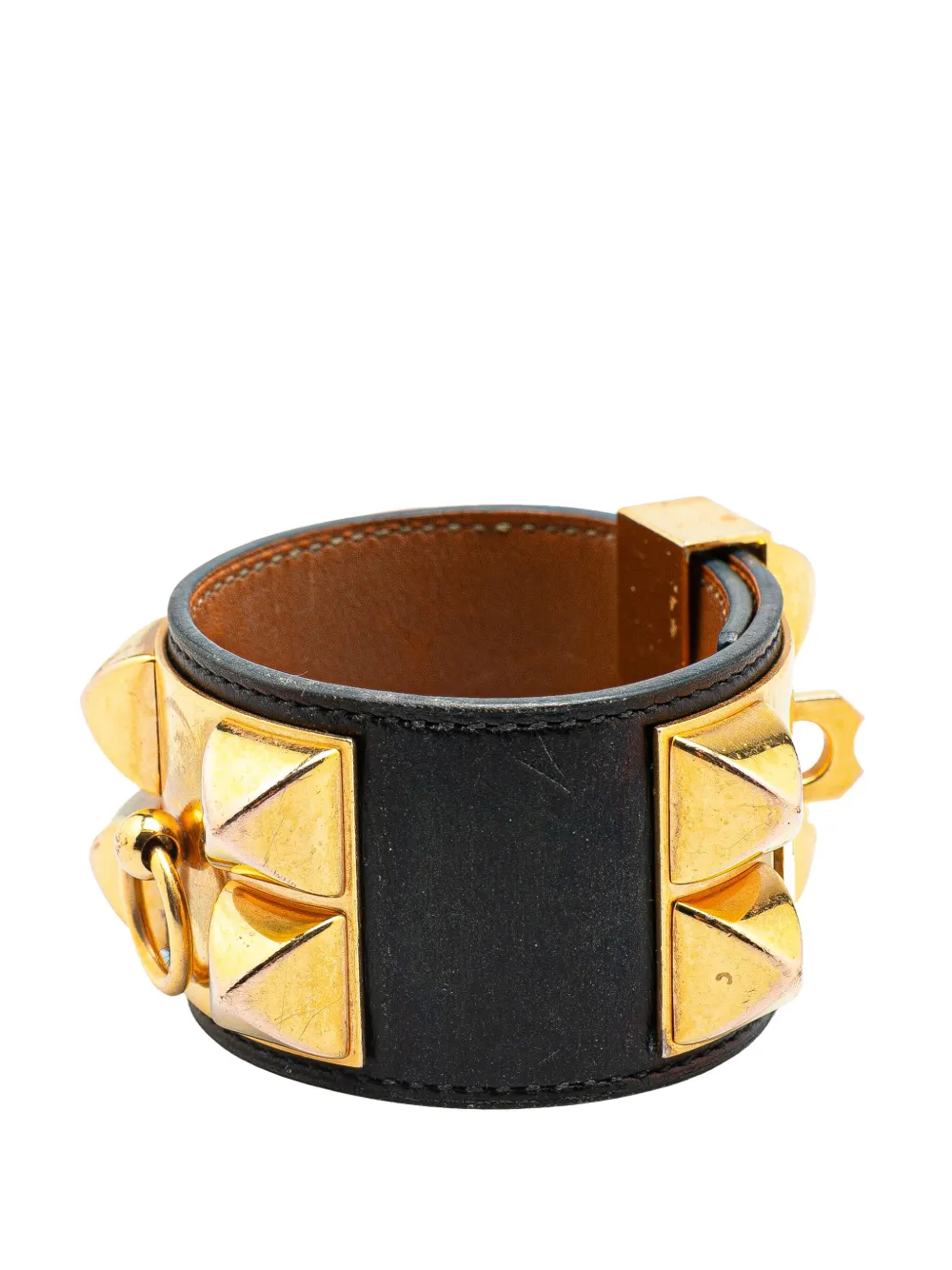 Hermès Pre-Owned 2016 Box Calf and Gold Plated Collier de Chien Bracelet S costume bracelet | Image 2