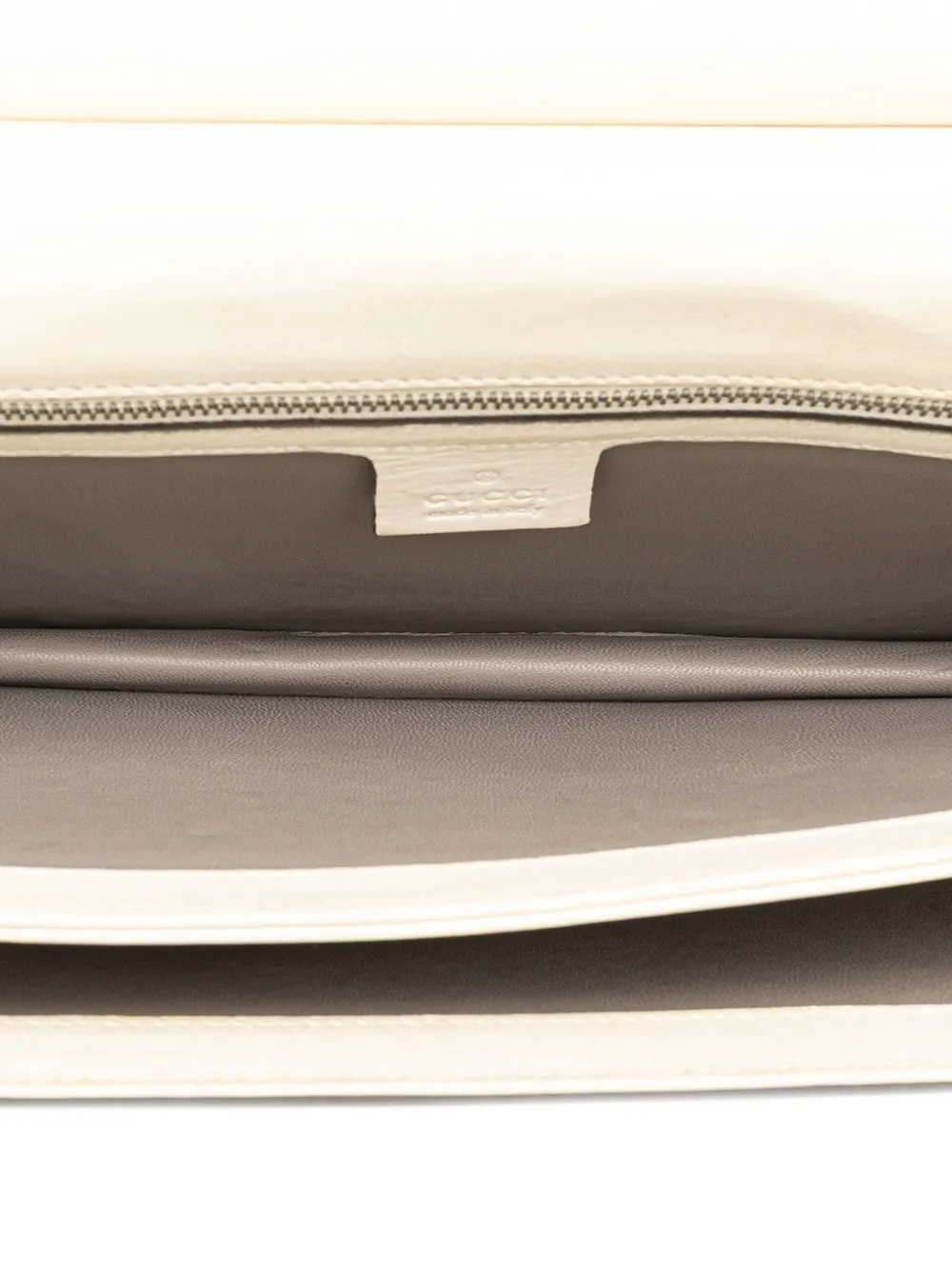 Pre-owned Gucci 2000-2015 Leather Lady Bamboo Shoulder Bag In White