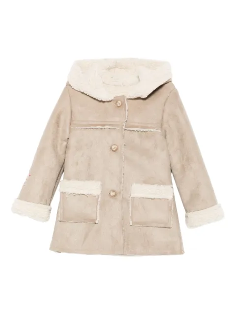 Lapin House floral-print hooded coat