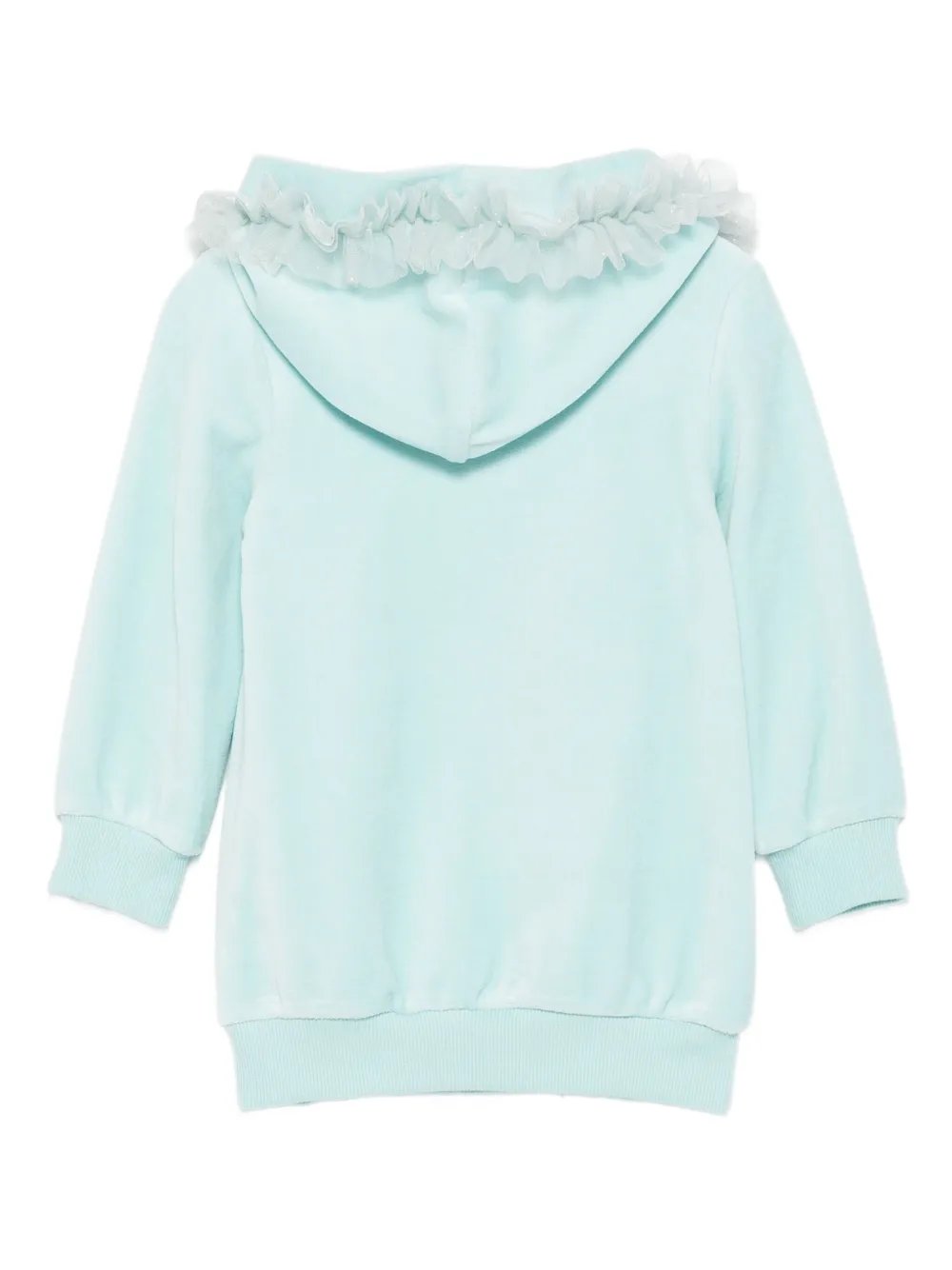 Lapin House Fluwelen jurk met ruches capuchon - Blauw