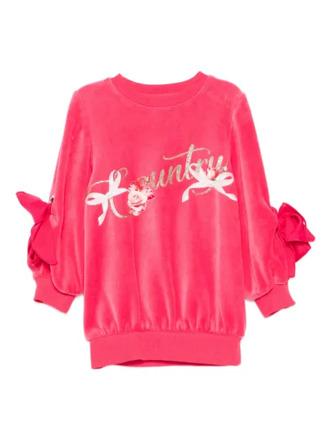 Lapin House robe en velours à détail de nœud