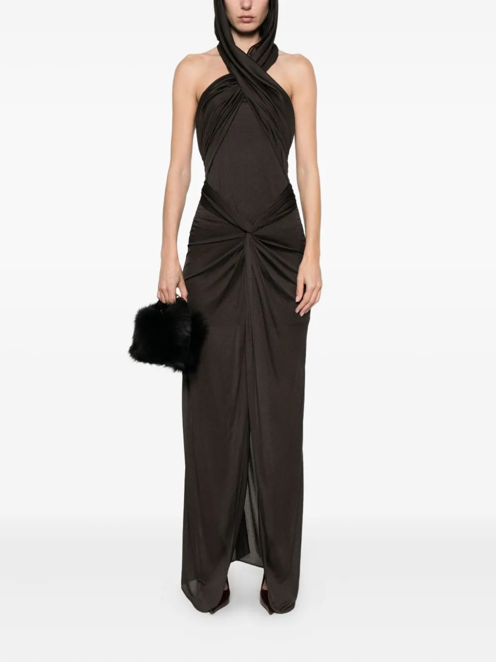Giuseppe Di Morabito draped maxi dress - Zwart