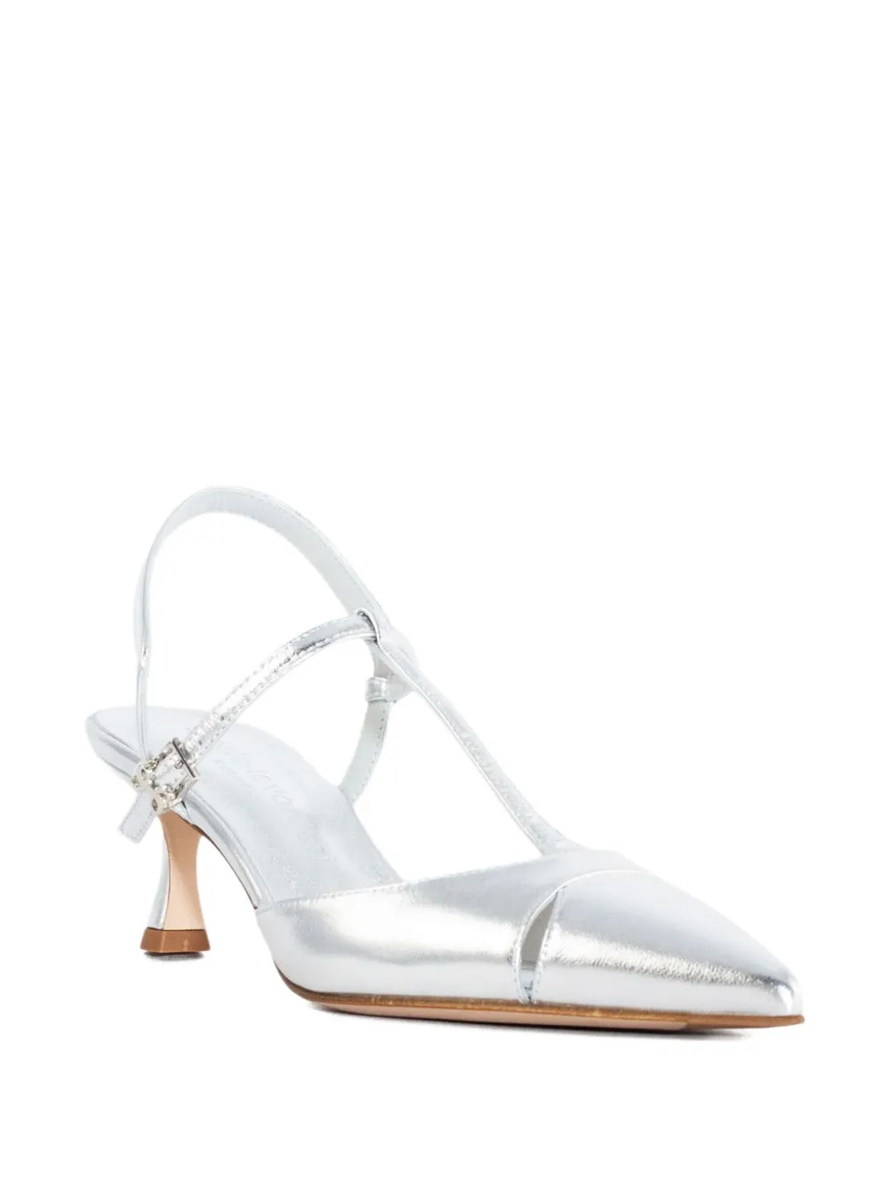 Sergio Levantesi 50mm Buckle-detail Pointed-toe Sandals In Gray