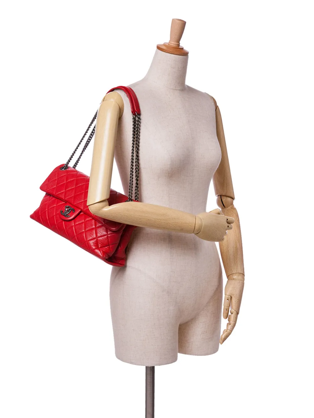 CHANEL Pre-Owned 2014-2015 Large Quilted Shiny Lambskin Burgundy Rocks Flap shoulder bag | Pre-Owned | Image 2