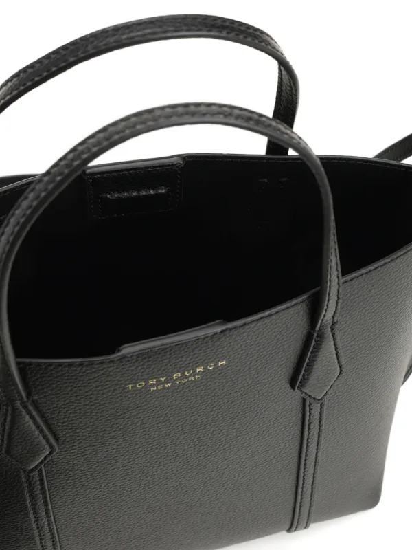 Tory Burch Small Perry Pebbled Leather Tote Bag | Black | FARFETCH