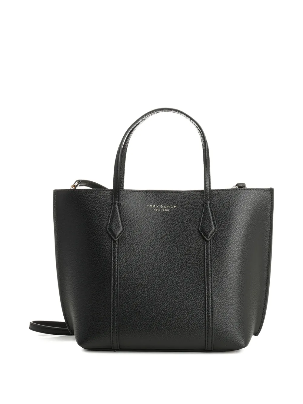 Tory Burch small Perry pebbled leather tote bag | Black | Image 1