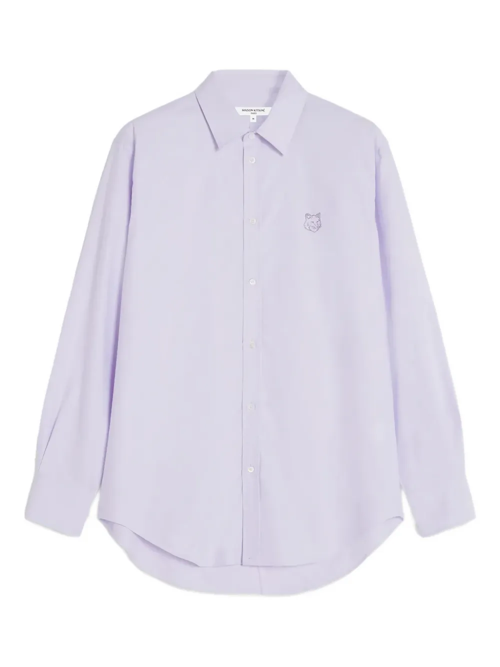 Maison Kitsuné Katoenen overhemd met geborduurd logo Beige