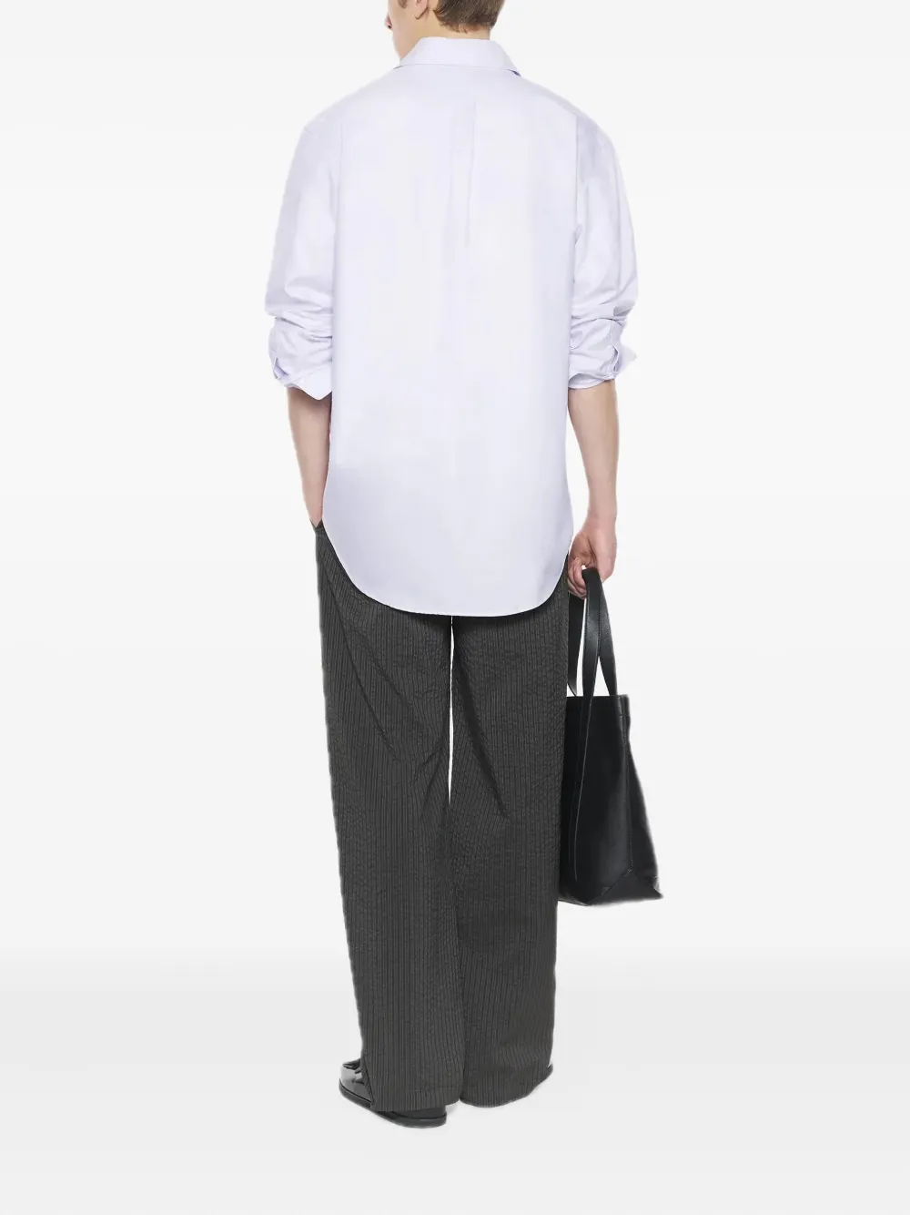 Maison Kitsuné Katoenen overhemd met geborduurd logo Beige