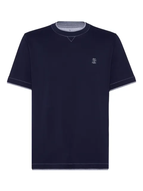Brunello Cucinelli t-shirt à logo brodé
